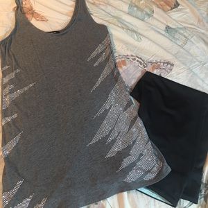 Express Tank Top with Silver Bling Design